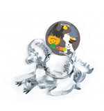 Emportes pieces pour biscuits rangés autour d'un anneau en alu. Il y a la marque des emportes pieces qui est scrapcooking. Les découpoirs sont pour halloween, il y a un chat, une citrouille, un fantome et une sorcière