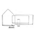 Ensemble de 5 découpoirs en inox de formes differentes : rectangle triangle et en forme de facçade de maison