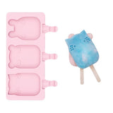Moule glace en silicone rose avec forme animaux