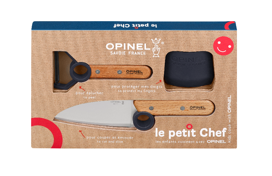 Opinel - Coffret Le Petit Chef (couteau+protège doigt+éplucheur) - ble