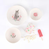 Coffret repas junior licorne rose en fibre naturelle de bambou Love Maé