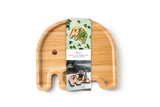 Assiette en bambou en forme d'elephant avec son emballage