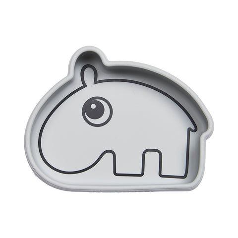 Ozzo Bol en silicone pour enfant de couleur gris et en forme d'hippopotame