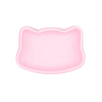 Assiette et bol en forme de chat rose en silicone