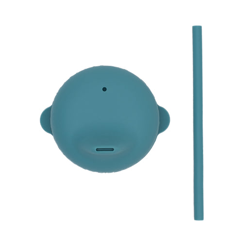 Bec anti-fuite + mini paille en silicone Bleu We Might be Tiny -Dröm