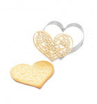 Découpoir à biscuit + tampon en bois, presenter dans son emballage en forme de coeur