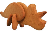 Tricératops en biscuits sablés. Il y a 4 biscuits qui sont emboités ensemble pour réaliser un dinosaure en 3D