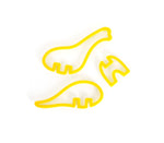 3 emportes pièces en forme de dinosaure et de couleur jaune