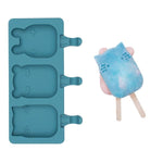 Moule en silicone bleu animaux pour glaces et gateaux avec glace chat bleue